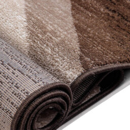 Living Room Rug Modern Abstract Wave Design Soft Pile Carpet For Bedroom Hallway Brown 80X150 Cm - thumbnail 3