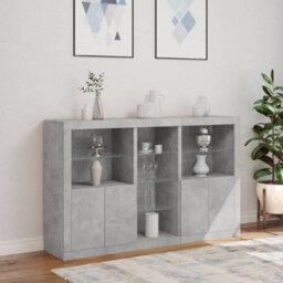 Vidaxl Sideboard With Led Lights Concrete Grey 162X37X100 Cm - thumbnail 4