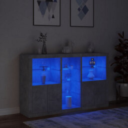 Vidaxl Sideboard With Led Lights Concrete Grey 162X37X100 Cm - thumbnail 5