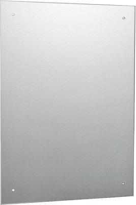 60 X 45Cm Rectangle Frameless Bathroom Mirror With Pre-Drilled Holes And Wall Hanging Fittings - image 1