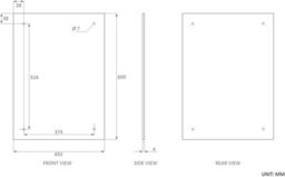 60 X 45Cm Rectangle Frameless Bathroom Mirror With Pre-Drilled Holes And Wall Hanging Fittings - thumbnail 4