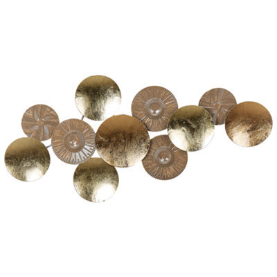 Beliani Wall Decor Thallium 45 Cm Metal Gold - image 1