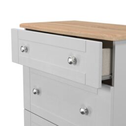 Santander Ready Assembled Matt Grey & Oak 3 Drawer Chest (H)882mm (W)765mm (D)415mm - thumbnail 3