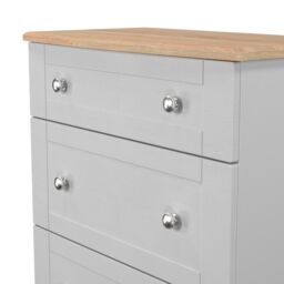 Santander Ready Assembled Matt Grey & Oak 3 Drawer Chest (H)882mm (W)765mm (D)415mm - thumbnail 4