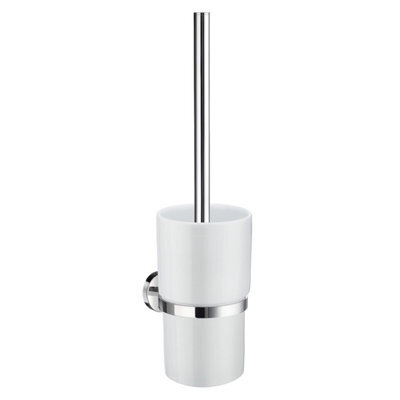 Smedbo Wall Mounted Toilet Brush And Porcelain Container