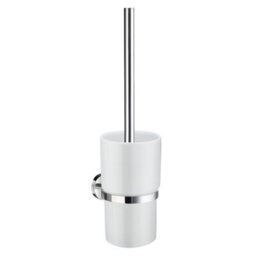 Smedbo Wall Mounted Toilet Brush And Porcelain Container