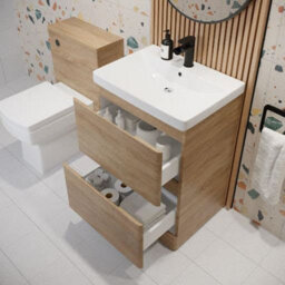 Affine Floor Standing Bathroom Vanity Unit & Basin Sink Storage Furniture Cabinet 600mm - thumbnail 3