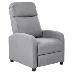 Wyld And Coco Reclining Armchair Grey Faux Linen With Adjustable Backrest And Footrest - Manual Recliner - thumbnail 5
