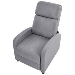 Wyld And Coco Reclining Armchair Grey Faux Linen With Adjustable Backrest And Footrest - Manual Recliner - thumbnail 8