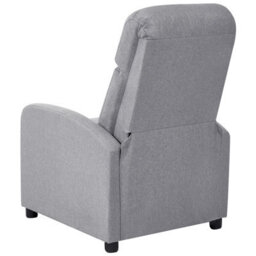 Wyld And Coco Reclining Armchair Grey Faux Linen With Adjustable Backrest And Footrest - Manual Recliner - thumbnail 7