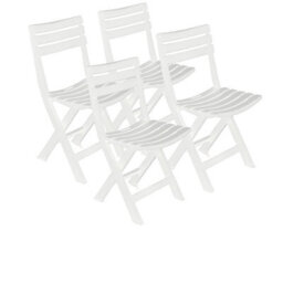 Urbn-Garden Urbngarden 79Cm Height 4 Pcs Collapsible Outdoor Folding White Garden Chairs Camping Patio Lounge - thumbnail 2
