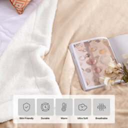 Ameha Camel Sherpa Fleece Throw Single 130X150Cm Fluffy Smooth Touch & Reversible Soft Thick & Warm Feel Blanket - thumbnail 6
