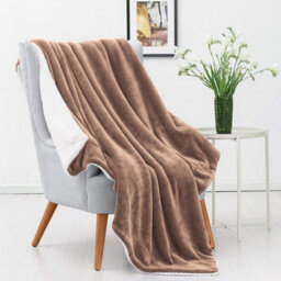 Ameha Camel Sherpa Fleece Throw Single 130X150Cm Fluffy Smooth Touch & Reversible Soft Thick & Warm Feel Blanket - thumbnail 8