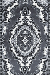 Bravich Hard Wearing Hessian Backed Stair Runner Kitchen Mat - Texas Grey Traditional Medallion - 60X600Cm (2'x20') - thumbnail 7