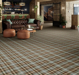 Chepstow Court Commercial Woven Carpet By Remland (Blue & Brown Tartan, 2M X 4M) - thumbnail 2
