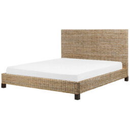 Beliani Bed Rattan Salbris 180 X 200 Cm (Eu Super King) Natural