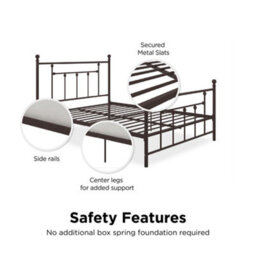 Dorel Home Manila Metal Bed Bronze Look, King - thumbnail 5