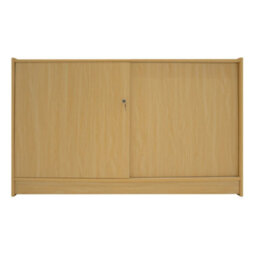 MonsterShop Maple Black Shop Counter Led Light C 1500mm Lockable Sliding Doors 2 Keys Retail Storage Unit Display Showcase Cabinet Reception - thumbnail 6