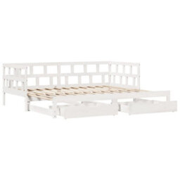 Berkfield Daybed With Trundle And Drawers Without Mattress White 90X190 Cm Single - thumbnail 5