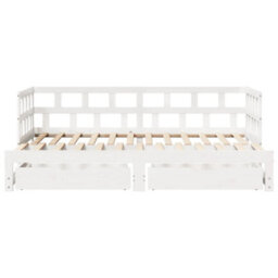 Berkfield Daybed With Trundle And Drawers Without Mattress White 90X190 Cm Single - thumbnail 4