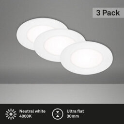 Briloner Mains-Powered Led White Neutral White Light Recessed Downlights Pack Of 3 - thumbnail 3