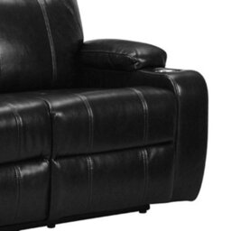 Furniture Instore Cinema Black Electric Leather 3 Seater Recliner Sofa With Two Cup Holders - thumbnail 4