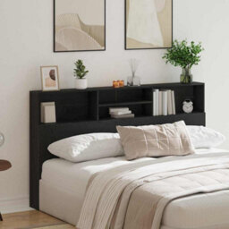 Walplus Headboard Cabinet Black Oak 180 X 19 X 103.5 Cm Engineered Wood - thumbnail 4