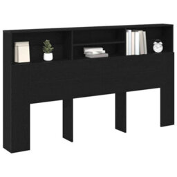 Walplus Headboard Cabinet Black Oak 180 X 19 X 103.5 Cm Engineered Wood - thumbnail 3