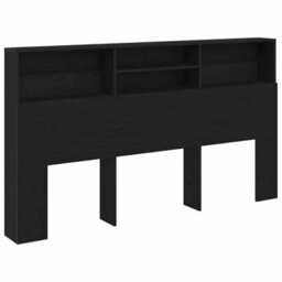 Walplus Headboard Cabinet Black Oak 180 X 19 X 103.5 Cm Engineered Wood - thumbnail 2