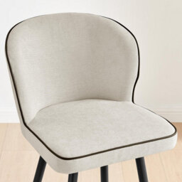Furniturebox Uk Catriona 2X Cream Fabric Counter Stools - thumbnail 3