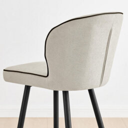 Furniturebox Uk Catriona 2X Cream Fabric Counter Stools - thumbnail 4