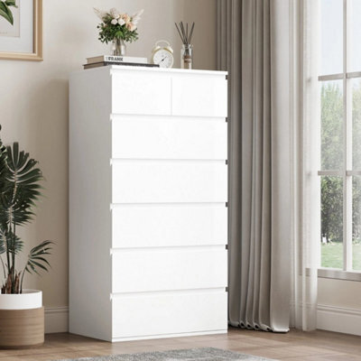 Chest Of Drawers Bedroom Dresser Furniture With 7 Drawers Tall Storage Cupboard - image 1