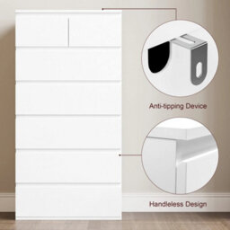 Chest Of Drawers Bedroom Dresser Furniture With 7 Drawers Tall Storage Cupboard - thumbnail 4