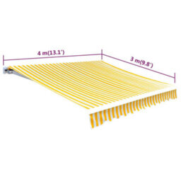 Berkfield Awning Top Sunshade Canvas Sunflower Yellow & White 4 X 3 M - thumbnail 5