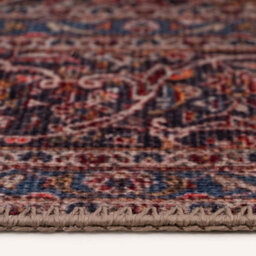 Loomed Red Navy Blue Persian Style Anti Slip Washable Rug 120X170Cm - thumbnail 5