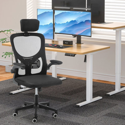 Mesh Office Chair Ergonomic 360 Degree Swivel Lift Computer Desk Adjustable Height - image 1