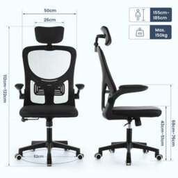 Mesh Office Chair Ergonomic 360 Degree Swivel Lift Computer Desk Adjustable Height - thumbnail 2