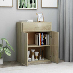 Berkfield Sturdy Sideboard Sonoma Oak 60X30X75 Cm Engineered Wood - thumbnail 3