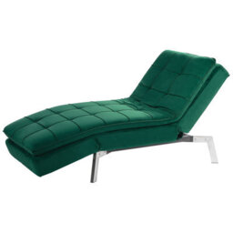 Beliani Chaise Longue Loiret Velvet Emerald Green - thumbnail 7