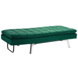 Beliani Chaise Longue Loiret Velvet Emerald Green - thumbnail 5
