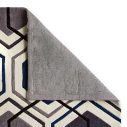 Grey/navy Handmade Modern Geometric Easy To Clean Rug For Bedroom & Living Room-120Cm X 170Cm - thumbnail 2