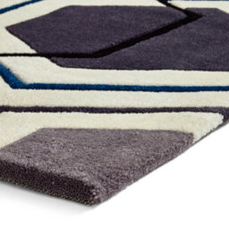 Grey/navy Handmade Modern Geometric Easy To Clean Rug For Bedroom & Living Room-120Cm X 170Cm - thumbnail 5