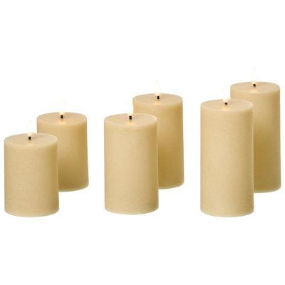 Beliani Set Of 6 Led Candles Braise 10/13/15 Cm Beige - image 1
