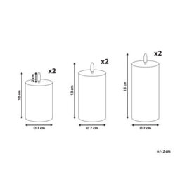 Beliani Set Of 6 Led Candles Braise 10/13/15 Cm Beige - thumbnail 3