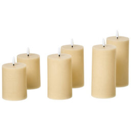 Beliani Set Of 6 Led Candles Braise 10/13/15 Cm Beige - thumbnail 4