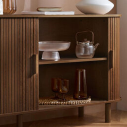 Birlea Walnut Axel 2 Door Fluted Sideboard - thumbnail 8