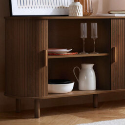 Birlea Walnut Axel 2 Door Fluted Sideboard - thumbnail 7