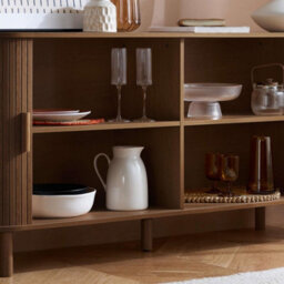 Birlea Walnut Axel 2 Door Fluted Sideboard - thumbnail 9