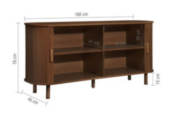 Birlea Walnut Axel 2 Door Fluted Sideboard - thumbnail 6