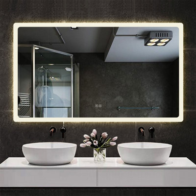Probaty Bathrooms Bathroom 3-Color Led Backlit Mirror 120X70Cm With Bluetooth And Anti-Fog,memory Function,touch Sensor,wall Vanity Mirror,ip44 - image 1